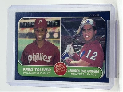 FRED TOLIVER ANDRES GALARRAGA 1986 FLEER MAJOR LEAGUE PROSPECT RC Q5476 - Image 1 of 2