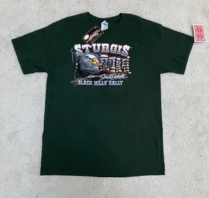 T-shirt Sturgis Black Hills Rally 2014 ufficiale 74° anniversario L nuova con etichetta pls leggi - Foto 1 di 10
