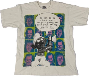 Vintage The Shining Jack Nicholson Warhol AOP Smurfs Tee Shirt XL Movie Promo - Picture 1 of 3