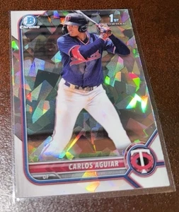 2022 Bowman Chrome 1st Atomic Refractor Carlos Aguiar #BCP-1 Minnesota Twins - Picture 1 of 3