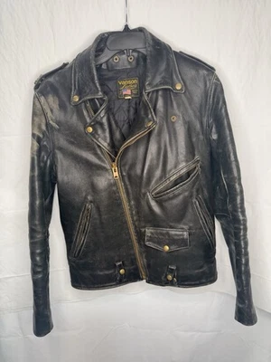 Chaqueta de cuero para motocicleta Vanson 40 - FALTA CINTURÓN - ¡Mucho desgaste! Foto 1 de 4