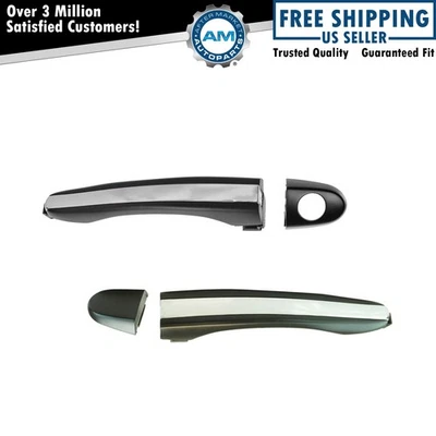 Par de manijas de puerta delanteras exteriores laterales derecho y derecho cromadas y negras para Hyundai Azera Foto 1 de 4