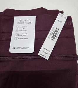 New w/Tag~ (1) pr Victoria's Secret Pink~Sz L~Stretch Joggers w/Zip Slash Pkts - Picture 1 of 8