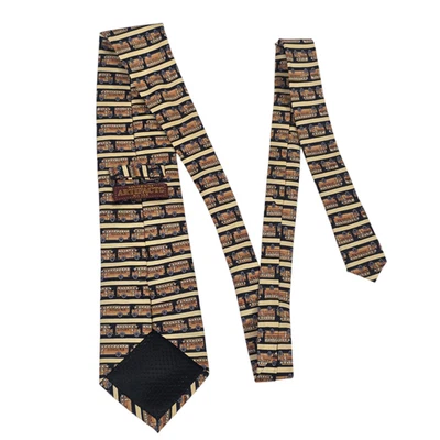 Artefactos de museo para hombre corbata negra hecha a mano de seda autobús escolar clásico director Foto 1 de 4