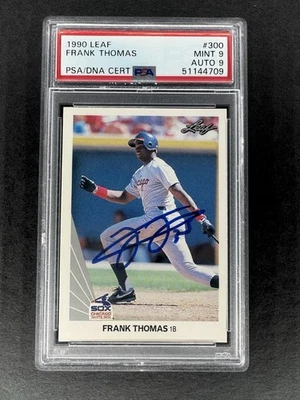 FRANK THOMAS AUTOGRAPHED 1990 LEAF RC WHITE SOX PSA 9 AUTO PSA/DNA - Image 1 of 2