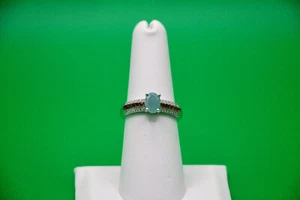 Grandidierite, Brown & White Zircon 1.15 ctw Ring (Sz 7) in Rhodium Over St Silv - Picture 1 of 17