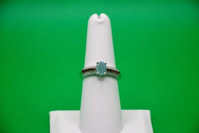 Grandidierite, Brown & White Zircon 1.15 ctw Ring (Sz 7) in Rhodium Over St Silv - Image 1 of 4