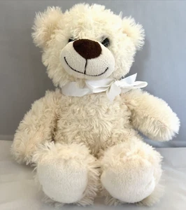 Dan Dee Collector's Choice weißer Teddybär weißes Band 13 Zoll Plüschtier - Bild 1 von 7