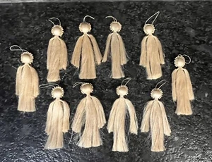 10 Vintage 6” Tall Handmade Horse Hair Angel Ornaments - Picture 1 of 3