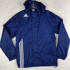 Adidas Jacke Herren Medium dunkelblau Kapuze Activewear gestreift leicht - Bild 1 von 15