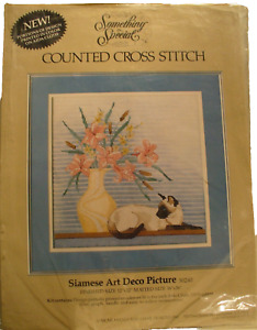 New ListingSomething Special Siamese Art Deco Cross Stitch Kit 50240 Opened Started