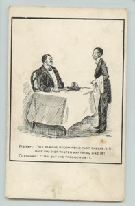 Postcard Comic humour, Waiter, cheese joke - Imagen 1 de 2