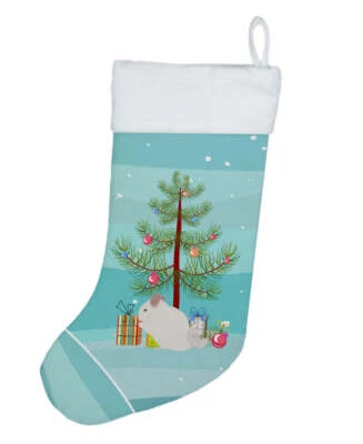 Chinchilla Pink White Christmas Stocking CK4436CS - Image 1 of 2