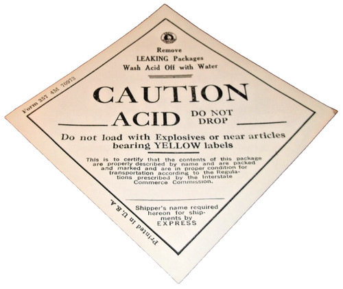 GREAT NORTHERN RAILWAY CAUTION ACID BOX LABEL | eBay