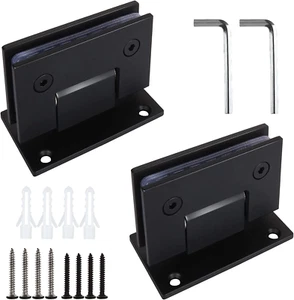 2 Stück 90 Grad Glas Duschtürscharniere, Schwarz Duschscharniere Ersatzteile - Bild 1 von 12