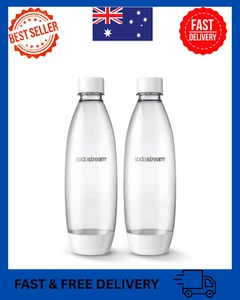 SodaStream White Slim Carbonating Bottles Twin Pack, 1L Pack Of 2 Free shipping/ - Picture 1 of 2