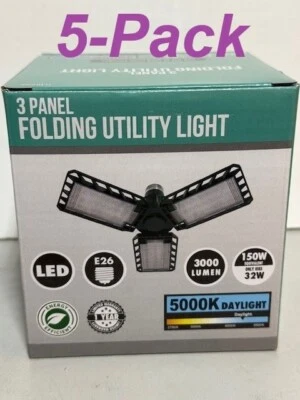 ✔️5PAK LED 32W (150-Watt Equiv) Folding 3-Panel Daylight LED Light Bulb FREE S/H - Image 1 of 4