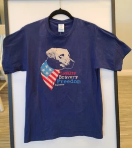 Dog is Good Unisex Size Small T-Shirt Blue Loyalty Bravery Freedom American - Picture 1 of 9