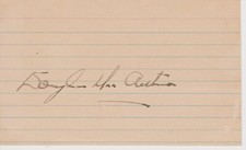 U S General Douglas MacArthur autographed card