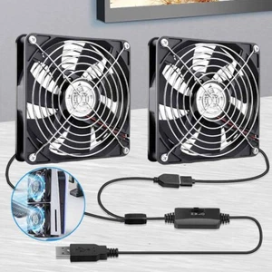 2 en 1 Double Ventilateur PC Ventilateur Ventilateur 140mm TV Box PC Ventilateur de Boîtier USB Fan - Photo 1/12