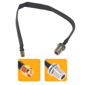 RP-SMA male to N Female 1-pack flat window coaxial extension pigtail 45cm - Picture 1 of 2