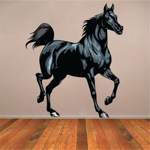Black Horse Wall Decal Farm Horse Black Beauty Farm Vinyl Removable Art, c46 - Picture 1 of 4