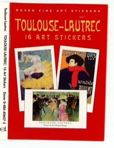 Pegatinas artísticas 1999 Dover 16 Henri Toulouse-Lautrec folleto fino artista realismo - Imagen 1 de 4