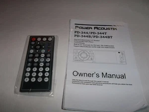 Car Audio /Video System Owner Manual and Remote For Power Acoustik For PD-344  - Picture 1 of 6