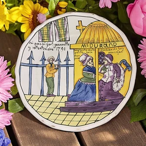 Antik 1791 Französische Fayence Keramik Teller Schale Denkmal Durand Revolution gemarkt - Bild 1 von 6