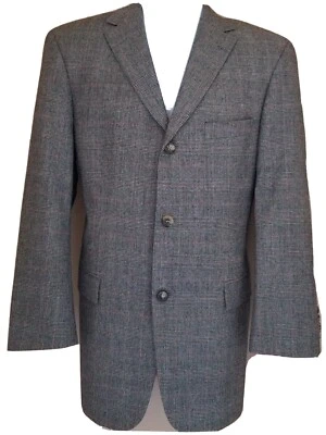 Blazer a Cuadros Hugo Boss Ressellini Movie 3 Botones 100% Lana Virgen Para Hombre Talla 38-R Foto 1 de 4