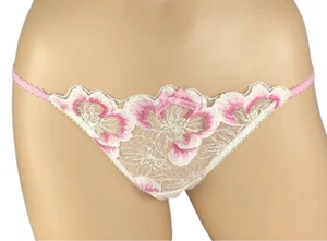 VICTORIA'S SECRET DREAM ANGELS PEONY EMBROIDERED BRAZILIAN THONG PANTY S M L XL - Picture 1 of 2