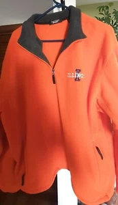 Illinois Fighting Illini 1/4 Zipper Fleece XL Pullover Drawstring At Waist NICE - Picture 1 of 14