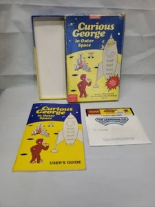 CURIOUS GEORGE in OUTER SPACE 5.25 Floppy Disk Apple II PC 1989 BOX & MANUAL - Picture 1 of 4