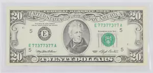 $20 Dollar 1993 Final Issue Small Head Currency Fancy Serial Binary Radar Note - Picture 1 of 2
