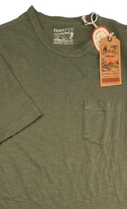FAHERTY Shirt Mens Olive Green Pullover Crew Sunwashed Pocket Tee Shirt Medium - Picture 1 of 6