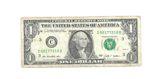 2009- $1. DOLLAR NOTE WITH FANCY # (02177210) , GREAT BILL. - Picture 1 of 2