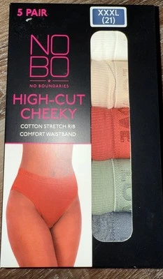 Sem limites ~ 5 pares de calcinha feminina de algodão atrevida corte alto ~ 3XL - Imagem 1 de 3