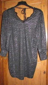 ladies beautiful black/silver splattered effect dress with lace,Shein 4XL(20-22) - Picture 1 of 2