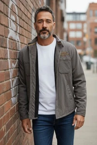 Harley Davidson Men's Large Grey Shirt Jacket  96599-14VM 07/2013 - Bild 1 von 9