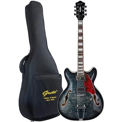 Grote Electric Guitar Semi-Hollow Body 335-YS-HW Style with GigBag - Image 1 of 4