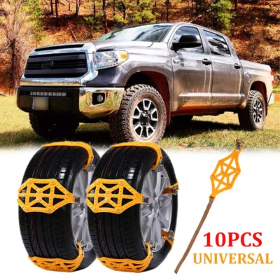 10X Cadenas de Nieve Antideslizantes Cadena de Neumáticos Emergencia Antideslizante para Toyota Tundra 00-23 Foto 1 de 4