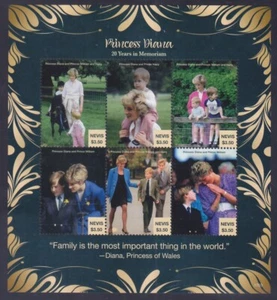Nevis 1915 MNH 2017 Princes Diana 20 Years Memoriam Souvenir sheet of 6 - Picture 1 of 1