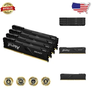 64GB Kingston Fury DDR4 3200MHz RAM Kit for Gaming & Video Editing - Black - Picture 1 of 8
