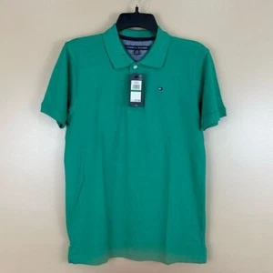 Tommy Hilfiger Boys Green Short Sleeve Polo Shirt Large 16/18 New - Picture 1 of 7