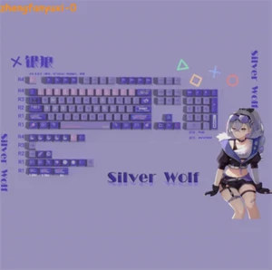 126Keys Honkai: Star Rail Silver Wolf PBT Keycaps For Cherry Mechanical Keyboard - Picture 1 of 9
