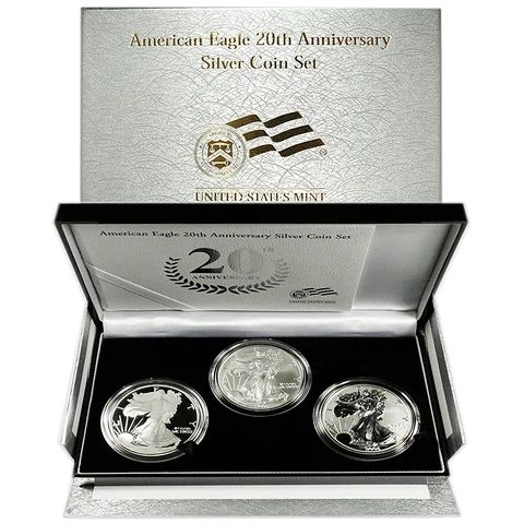 RARE~ 2006 ~ AMERICAN EAGLE ~ 20th ANNIVERSARY ~ 999 SILVER 3 COIN SET ~ $348.88 Cover