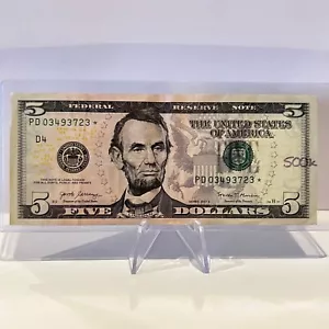500K Print Run Star Note $5 Dollar Bill Series 2017A * US Paper Currency - Picture 1 of 2