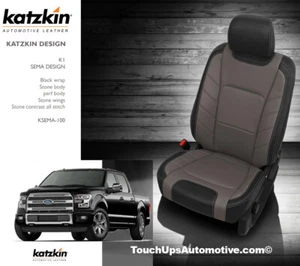 2017-18 Ford F-250 XLT STX SuperCrew Leather Seat Covers Black Gray Jumpseat - Bild 1 von 11