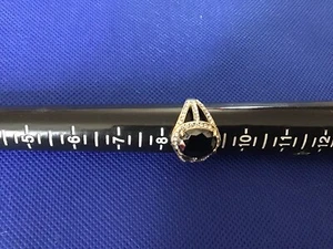 Faceted Hematite Rhinestone Gold Plate Size 8 Ring - Picture 1 of 2
