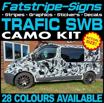 para adaptarse a RENAULT TRAFIC SWB PEGATINAS GRÁFICAS CAMUFLAJE RAYAS FURGONETA AUTOCARAVANA Foto 1 de 4